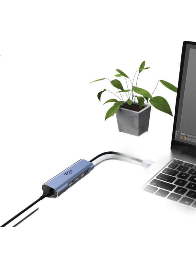 aigo Usb To Rj45 Gigabit Ethernet Adapter, Network Cable Converter, Laptop Docking Station, Usb Hub, Expansion Dock R03A (Metal) - Image 3