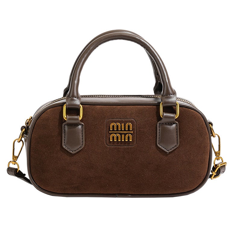 2024 Trendy Bowling Style Mini Tote Bag Brown 