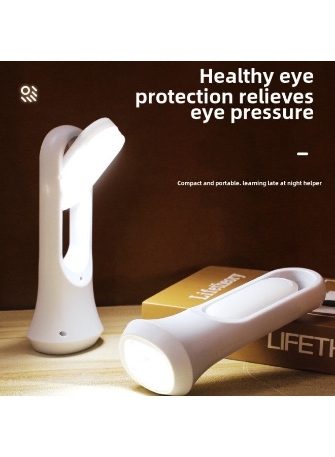 Flashlight Student Dormitory Small Portable Eye Protection Reading Special Night Reading Flashlight Junior High School Residential School Battery Night Light-Product Specifications:High Quality Flashlight - White 1 Pack (2 Batteries Included) - Image 2