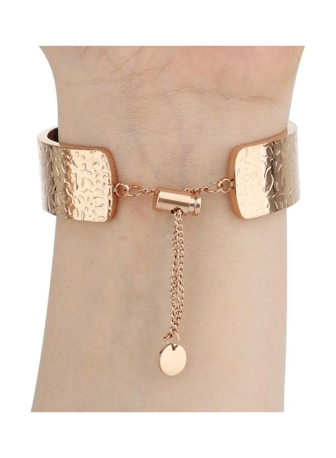 NIBEMINENT Simple 316 Stainless Steel Embossed Bracelet Watchband for Apple Watch Series 7/6/SE/5/4/3/2/1 38/40/41mm Rose Gold - Image 4