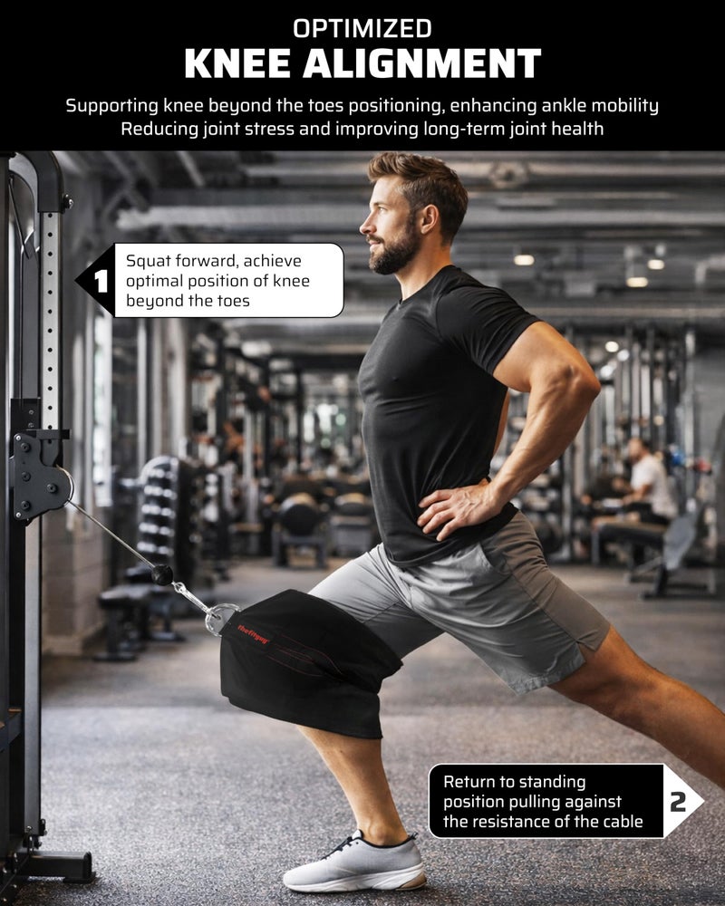 THEFITGUY Squat Knee Attachment for Cable Machine, Resistance Band & Smart Gym | Supports Deep Split Squats | Promotes Knee Strength, Ankle Mobility & Joint Stability | Home & Commercial Gym Accessory - Image 3