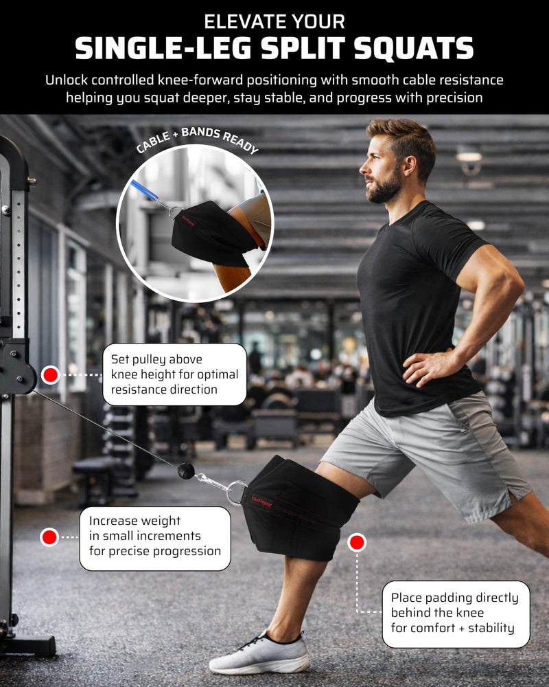 THEFITGUY Squat Knee Attachment for Cable Machine, Resistance Band & Smart Gym | Supports Deep Split Squats | Promotes Knee Strength, Ankle Mobility & Joint Stability | Home & Commercial Gym Accessory - Image 2
