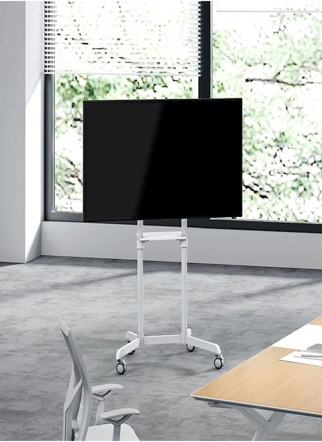 Skill Tech SH 046RMS Rotating Mobile Stand for Interactive Display for 37–75 Inch Screens, VESA 600x400, Max Load 70kg – Rolling TV Stand with 360° Rotation  Black  - Image 3