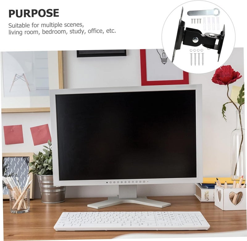 Angoily 360degree Monitor Swivel Stand Wall Mount Tv Bracket Rotation Easy Install for Home Office Hotel - Image 2