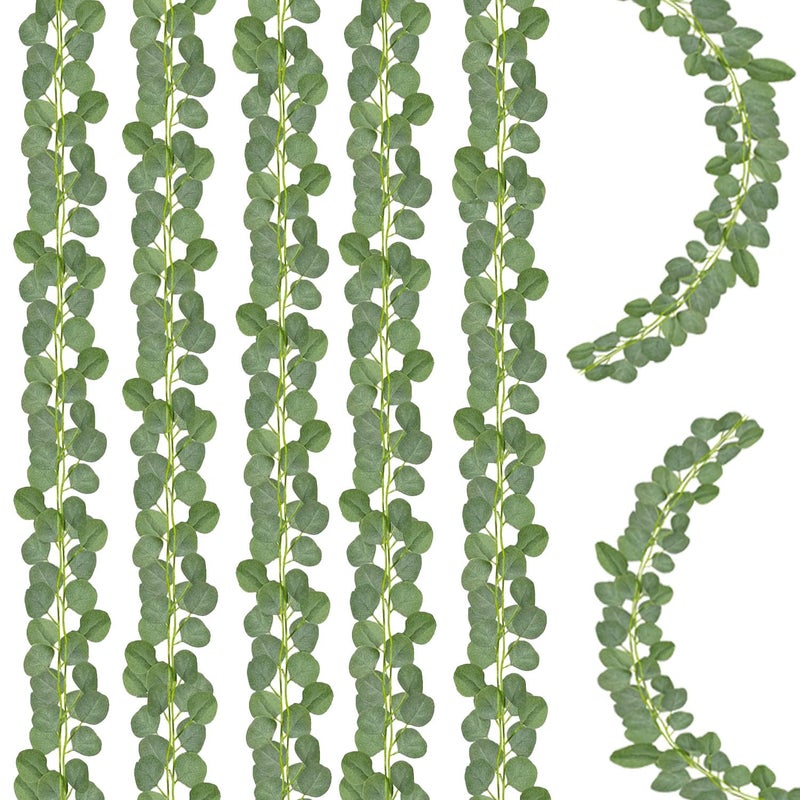 Groumh Eucalyptus Garland,Artificial Eucalyptus Leaves Table Greenery Garland Wreath Vines for Wedding Party Table Fireplace Bedroom Wall Room Decor (4PCS) - Image 1