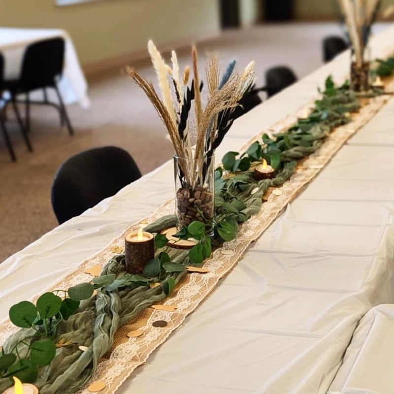 Groumh Eucalyptus Garland,Artificial Eucalyptus Leaves Table Greenery Garland Wreath Vines for Wedding Party Table Fireplace Bedroom Wall Room Decor (4PCS) - Image 3