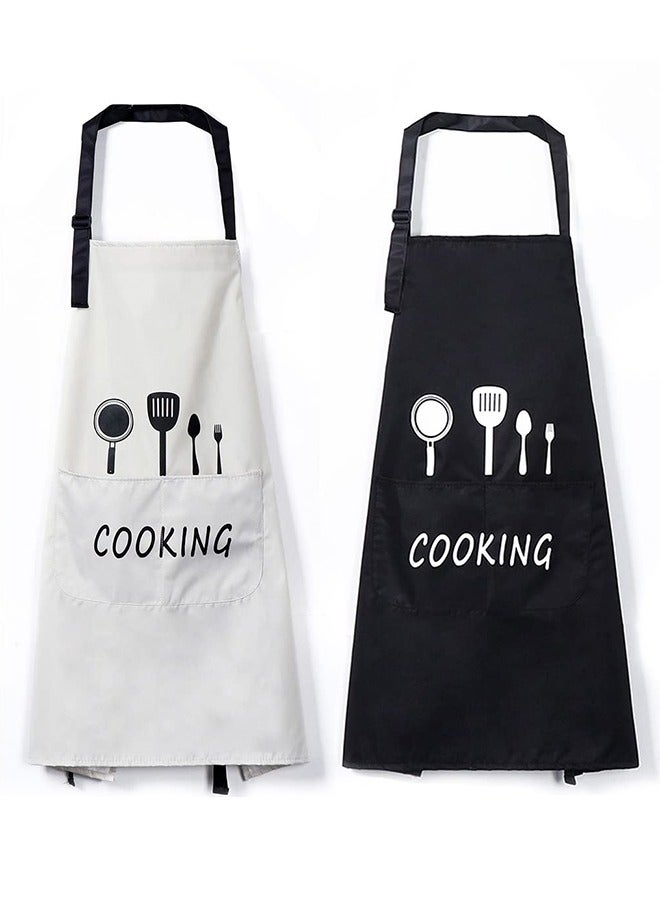2 أسطورة المطبخ مع جيوب قابلة للتعديل عنق السترة السترة المقاومة للماء والزيت الطهاة الطبخ السترات للمطبخ المنزلي والتنظيف والبستنة - Image 1