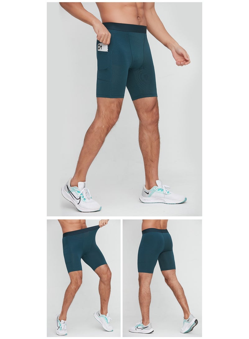 Men Fitness Leggings Short Pants Sportswear Men Solid Bodybuilding Training Tights Shorts Men Running Shorts - Image 2