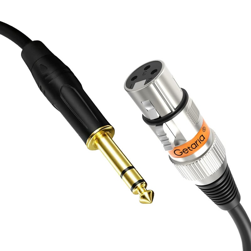 Getaria Moisture wear upgraded quality 3ft Female XLR to 1/4 TRS Cable, 6.35mm Balanced Microphone Cable Compatible With Speakers, Audio Consoles, Mixers Processed natural substance - Image 1