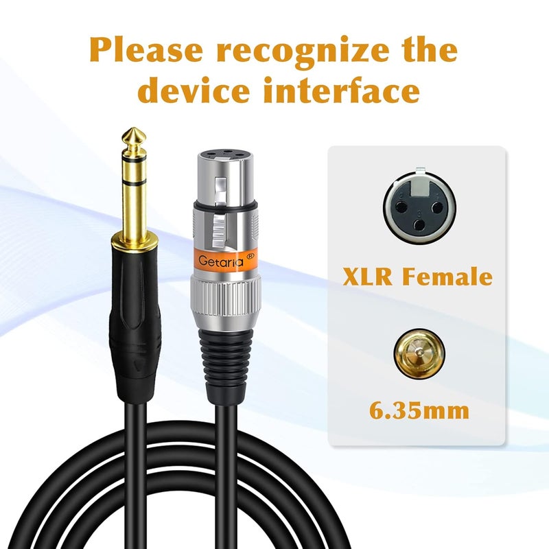 Getaria Moisture wear upgraded quality 3ft Female XLR to 1/4 TRS Cable, 6.35mm Balanced Microphone Cable Compatible With Speakers, Audio Consoles, Mixers Processed natural substance - Image 2