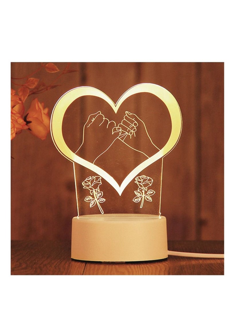 Y&D 3D Usb Table Night Lamp White 10x20centimeter