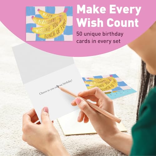 Sweetzer & Orange Happy Birthday Cards with Envelopes and Assortment Box – Variety Set of 50 Assorted Birthday Notes. Perfect Bulk Pack for Celebrations, Office, Friends & Special Occasions-4x5.5 - Image 3