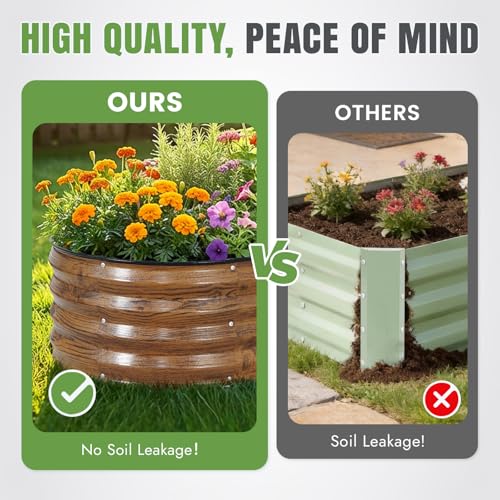 INNO STAGE 3Pcs Galvanized Raised Garden Bed Kit, Outdoor Metal Raised Garden Beds for Vegetables, Rust-Resistant & Easy Assembly, 4x2x1ft Oval Raised beds for Gardening, Flowers, Herbs (White) - Image 5