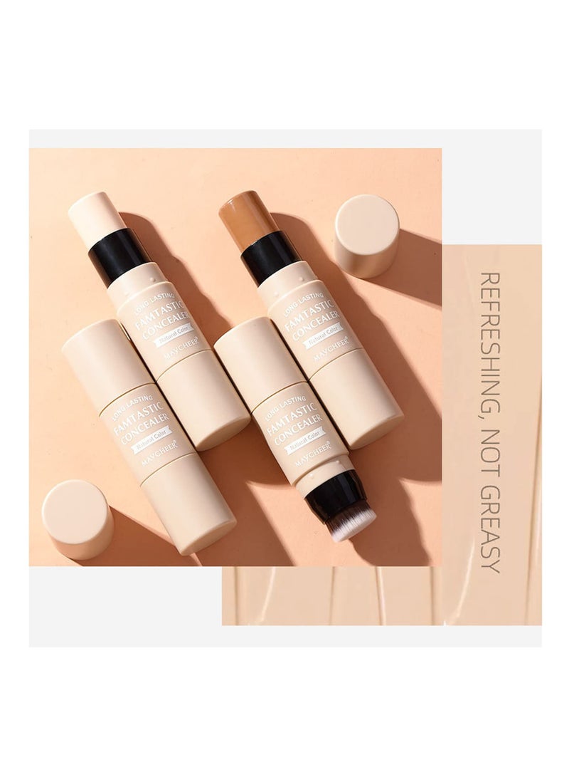 3 Pcs Blush Stick with Brush, Waterproof Multi Cream Blush Stick Makeup, Lightweight, Long-lasting, Easy To Use, 2 in 1 Multi Stick Blush for Cheeks & Lip Tint & Eyeshadow Makeup, for All Skin - Image 2