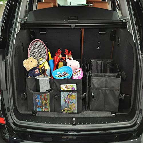 Sulfar Car Trunk Organizer, Folding Car Trunk Organizer, Car Interior Accessories Trunk Storage Organizer with Adjustable Securing Straps, Collapsible Car Trunk Storage Organizer for SUV Auto Truck Van - Image 4