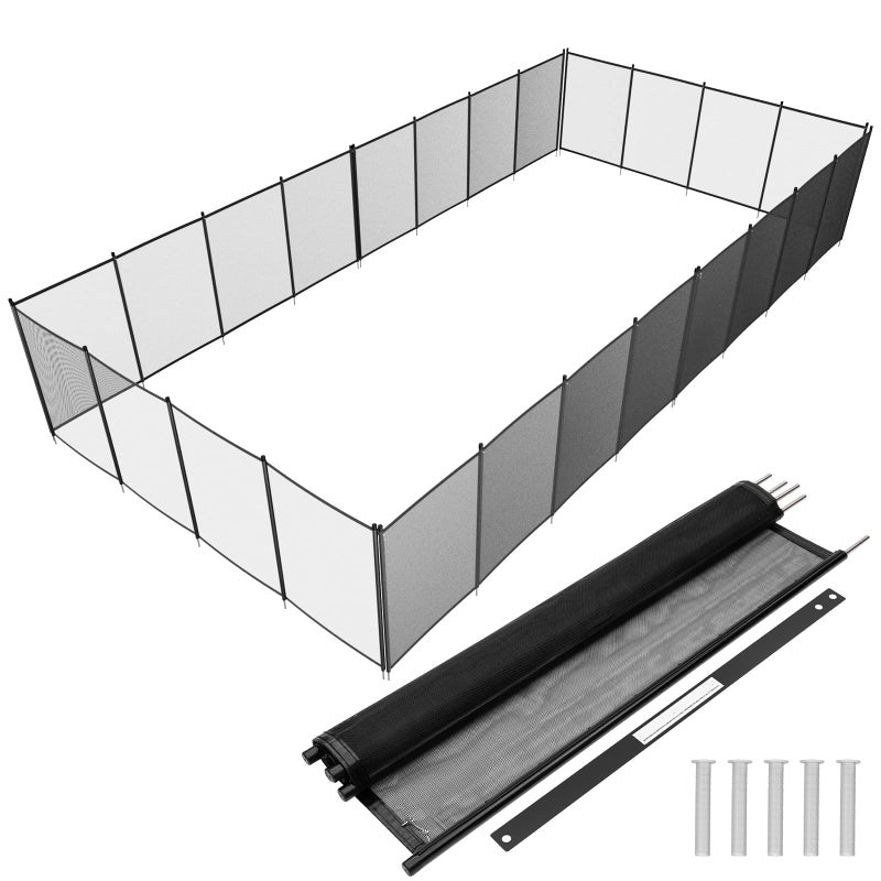 VINGLI 4Ft x 12Ft Black Pool Fence Swimming Pool Fence in Ground Pool Safety Fencing - Image 1