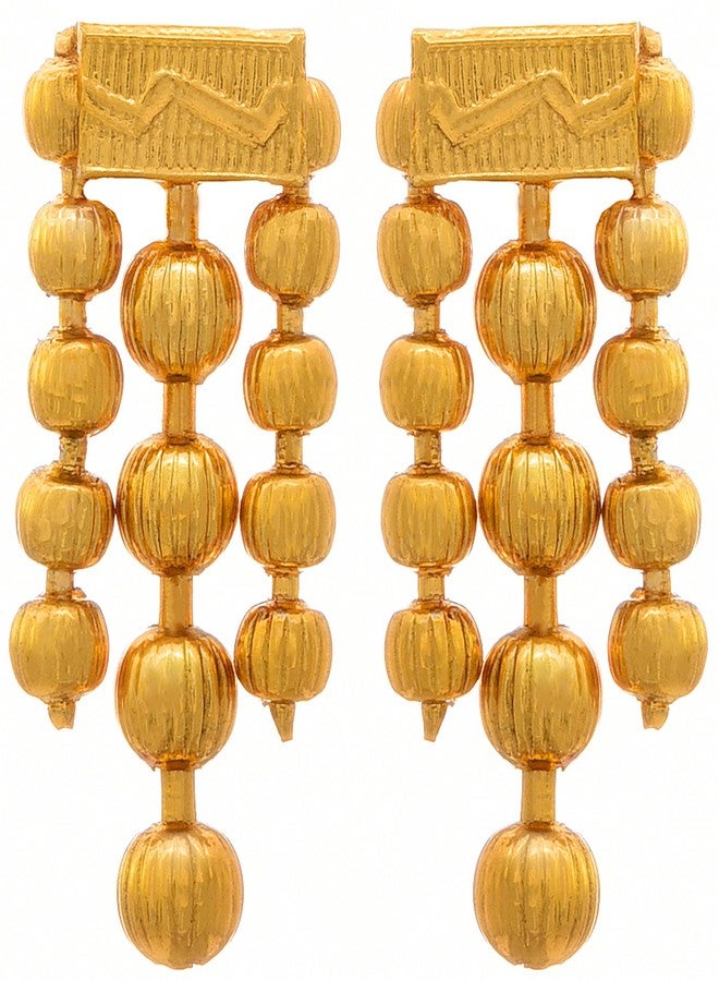 JFL - Jewellery for Less Classic Gold Plated Multi Strand Gold Bead Necklace set with Adjustable Thread for Women and Girls (Gold),Valentine - Image 4