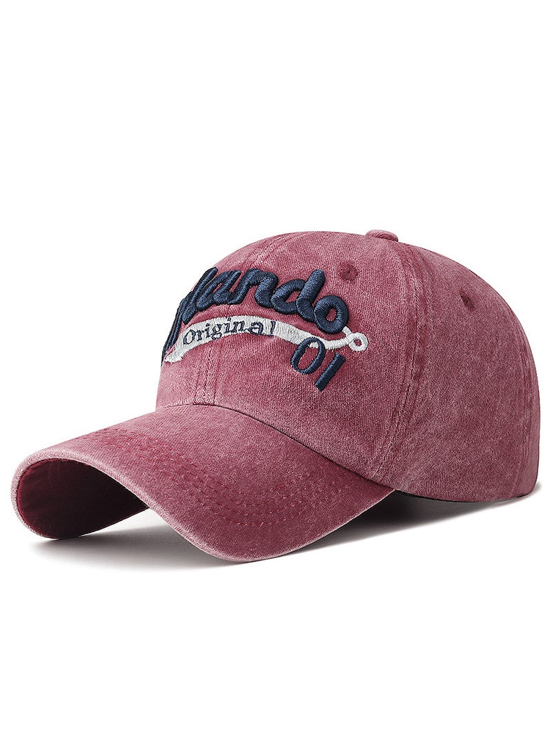 Generic Summer Fashion Baseball Cap Embroidered Unisex Wine red  - Image 1