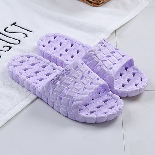 New Hollow Non-Slip Plastic Home Slippers for Women Dark blue male  - Image 4