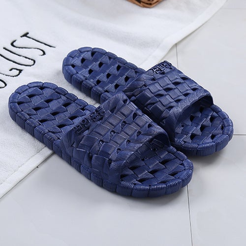 New Hollow Non-Slip Plastic Home Slippers for Women Dark blue male  - Image 1