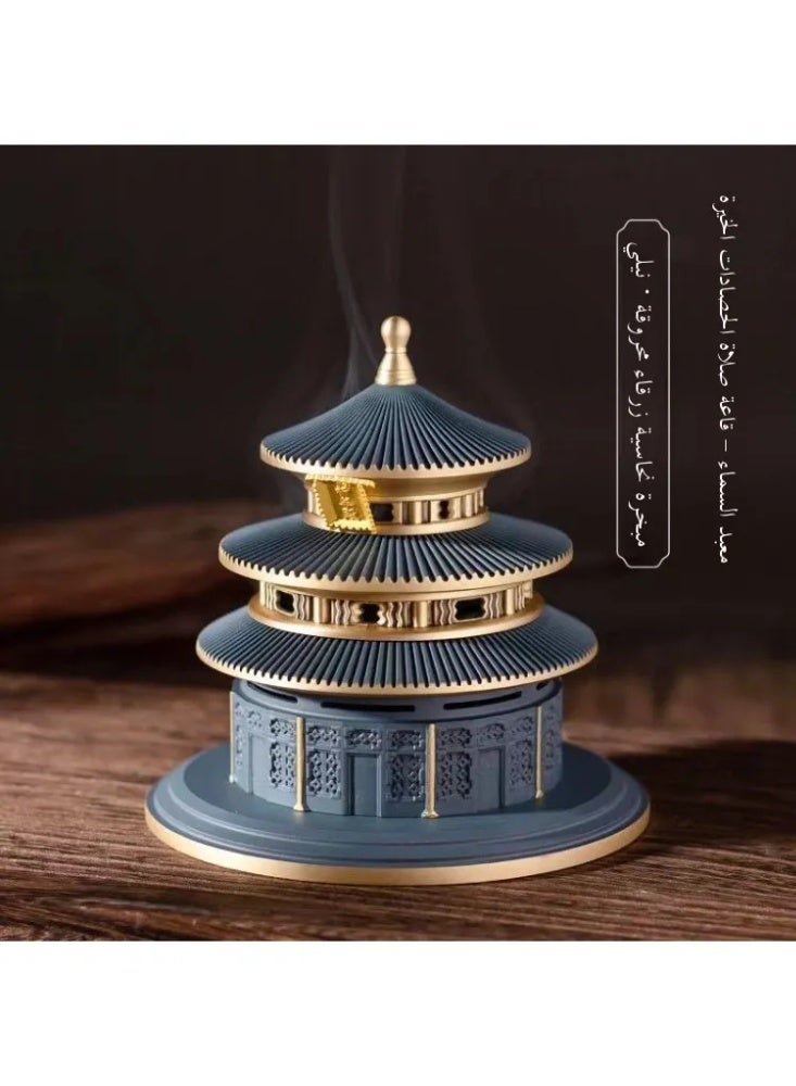 Brass Temple of Heaven Incense Burner, Traditional Chinese Style Censer for Bakhoor/Oud, Home & Festival Decor Gift - Image 1
