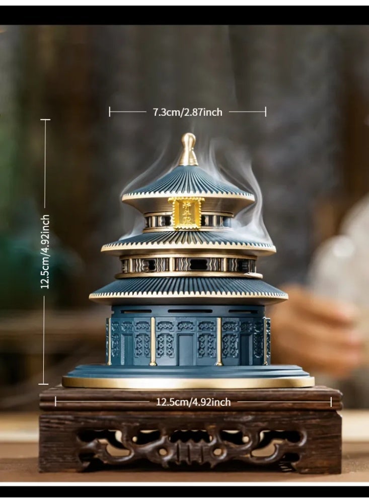Brass Temple of Heaven Incense Burner, Traditional Chinese Style Censer for Bakhoor/Oud, Home & Festival Decor Gift - Image 3