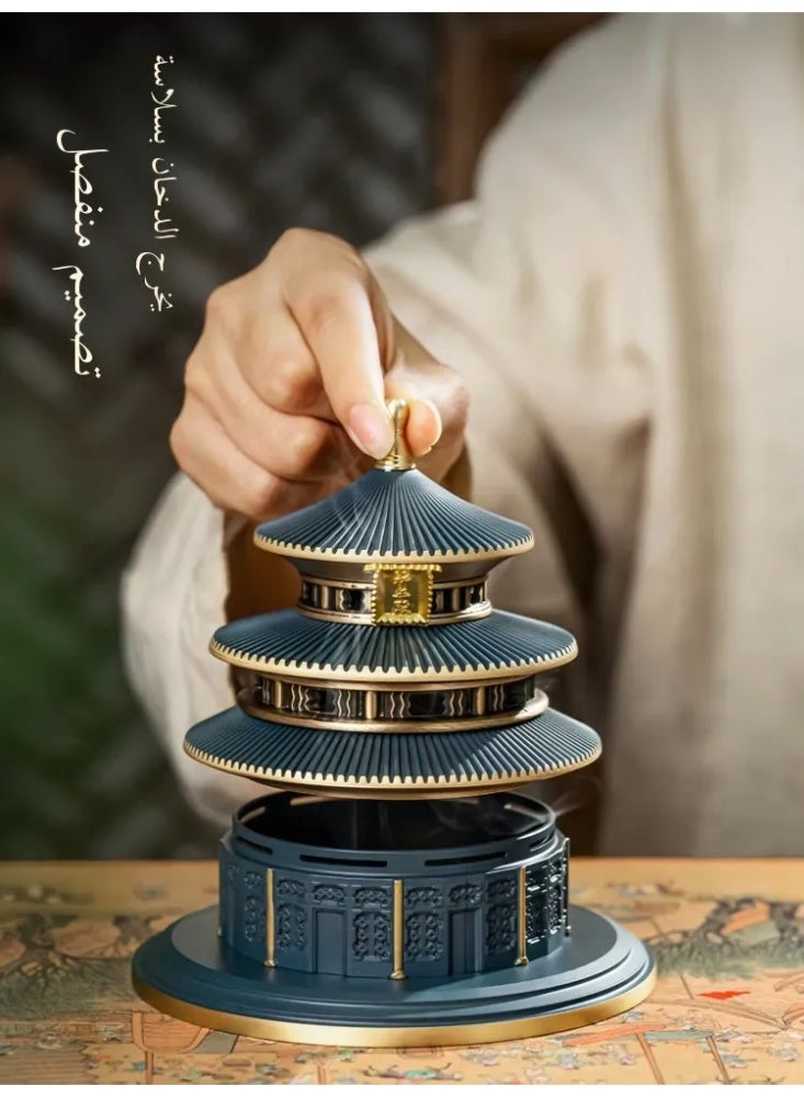 Brass Temple of Heaven Incense Burner, Traditional Chinese Style Censer for Bakhoor/Oud, Home & Festival Decor Gift - Image 2
