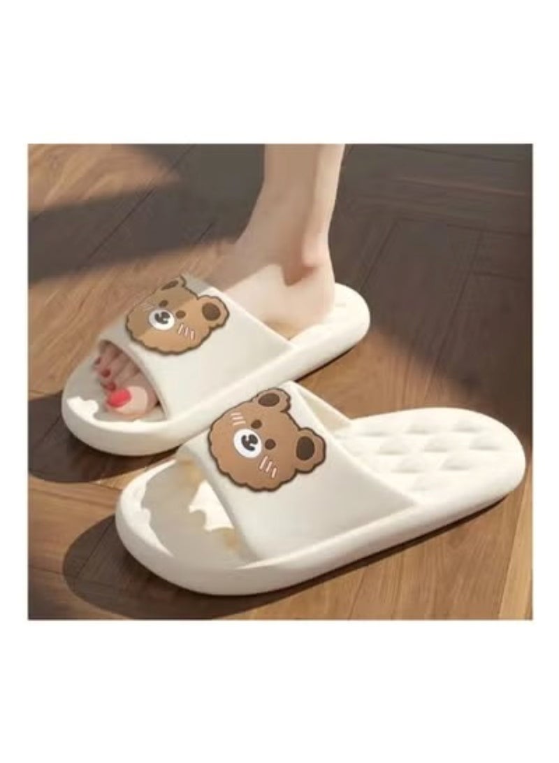 هويتك شباشب صيفية نسائية برسمة دب كرتوني رائعة - مقاس الاتحاد الأوروبي 38-39 - Image 1