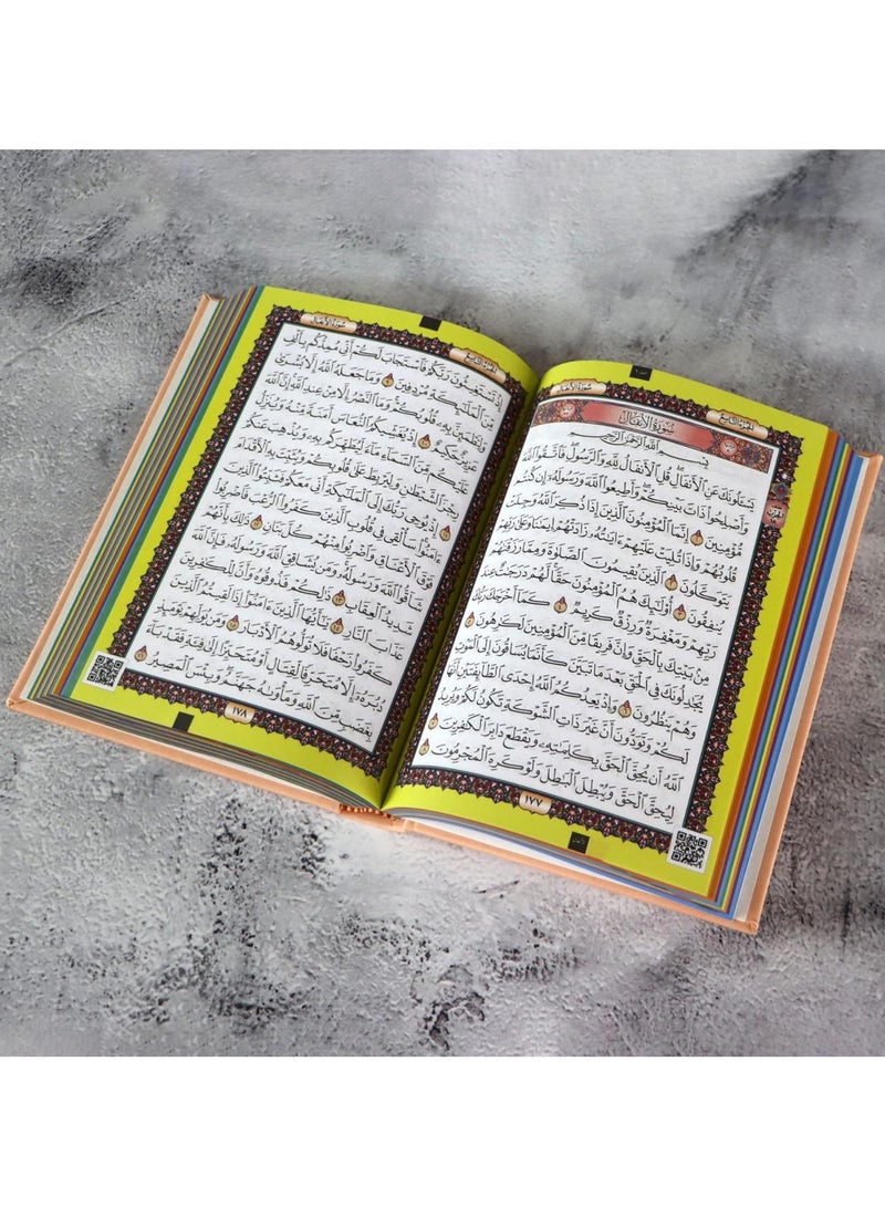 The Holy Qur’an in an embossed leather cover size 14*20 brown - Image 2