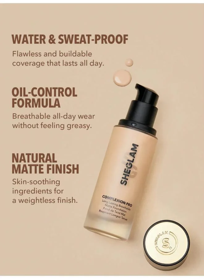 SHEGLAM Complexion Pro Long Lasting Breathable Matte Foundation-Golden