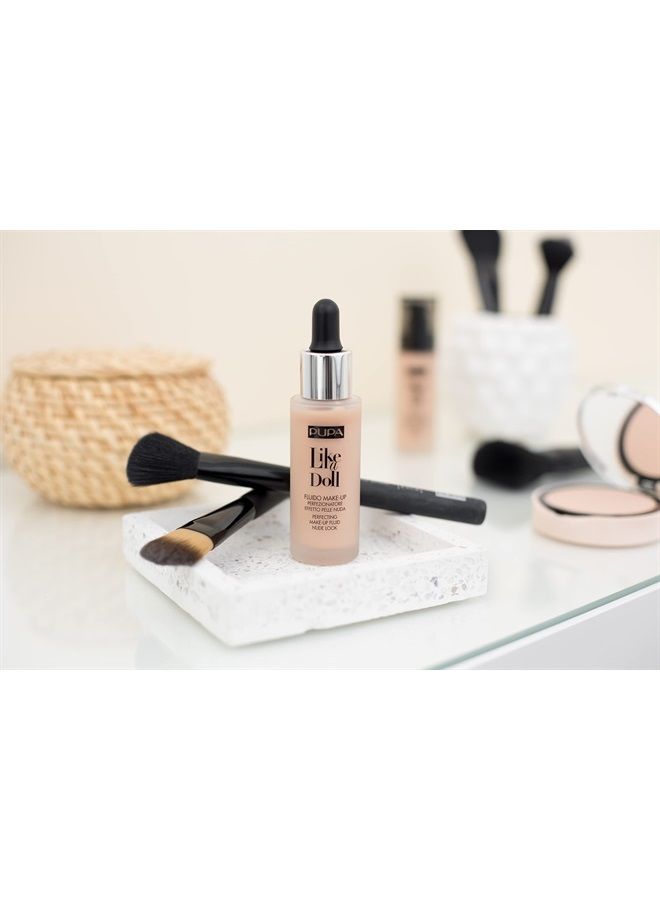 PUPA Milano Like A Doll Perfecting Make-Up Fluid Nude Look Foundation - Light Texture - Natural, Nude Skin Effect - For All Skin Types - Blends Perfectly - Light Beige - 1.01 Oz (50036020) - Image 4