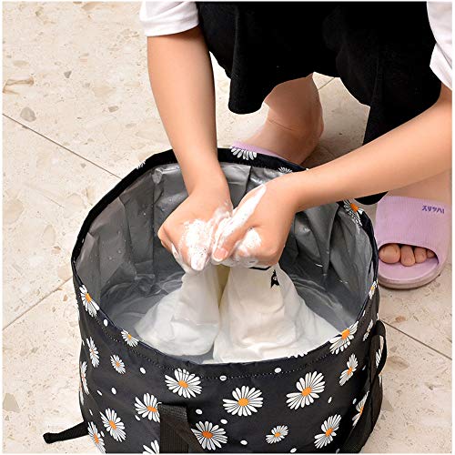 Seneme Collapsible Foot Bath Basin, Seneme Portable Travel Foot Tub for Soaking Feet Multifunctional Waterproof Foot Soaker Collapsible Bucket for Camping Washing Vegetables and Fruits (18 L/Black) - Image 5