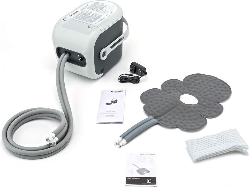 Ossur Cold Rush Therapy Machine System with Right Hip Pad - Ergonomic, Adjustable Wrap Pad - Quiet, Lightweight Cryotherapy Freeze Kit Pump - Best Ice Machine for Hip Surgery
