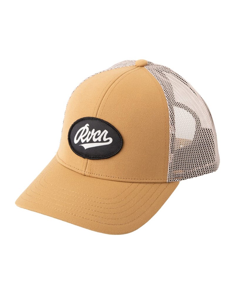 RVCA Mens Adjustable Trucker Hats - Work Script Trucker (Camel, One Size) - Image 1