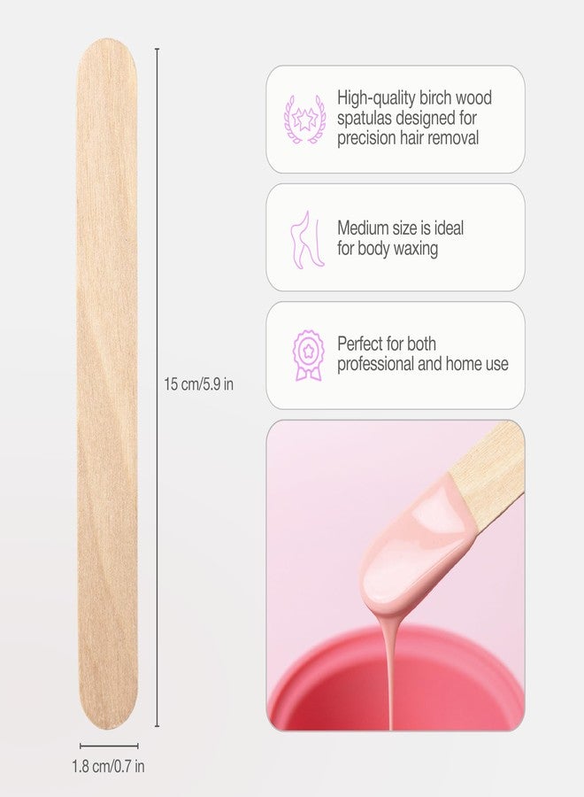 Curacoro Waxing Spatula Sticks 50 Pcs – Natural Birch Wood for Eyebrow, Lip, Nose & Body Hair Removal – Esthetician Supplies for Spa & Home Use (Medium Size - Image 2