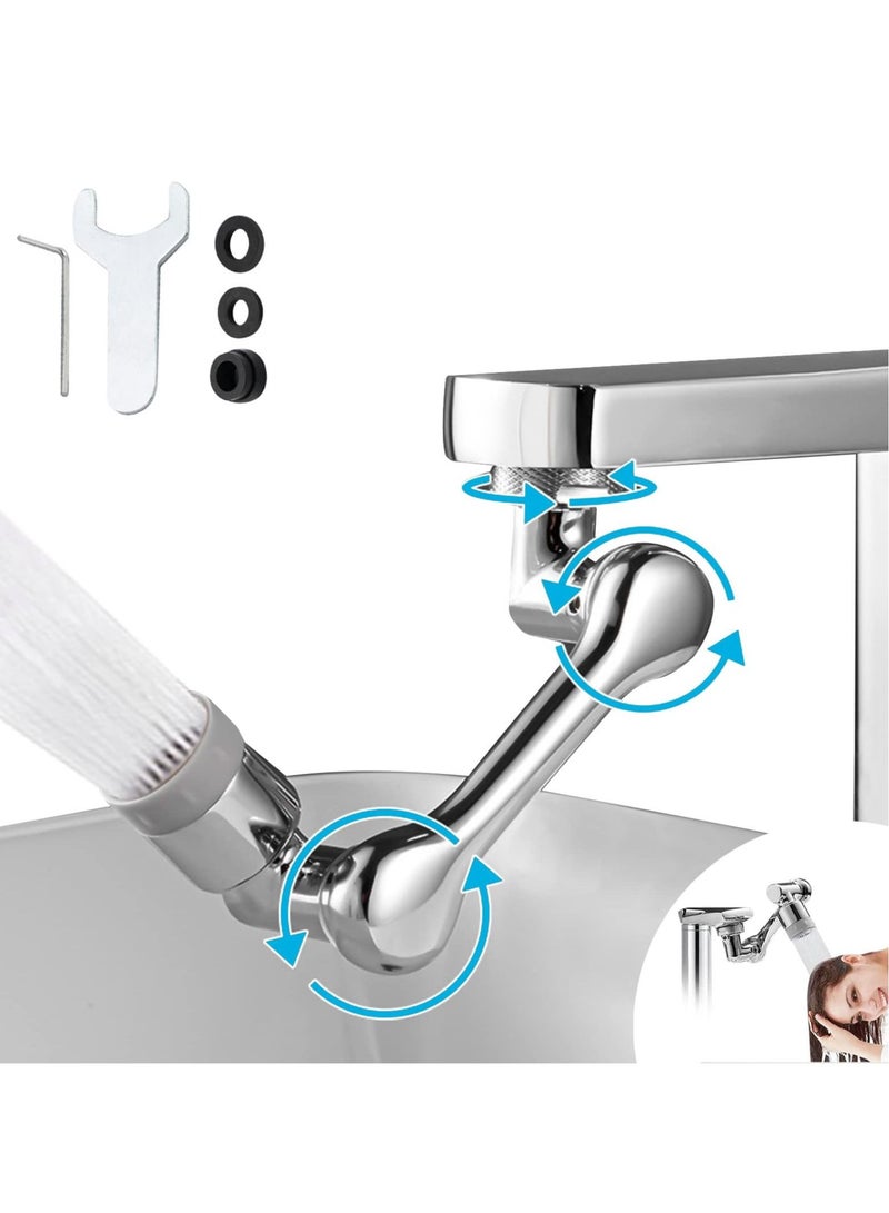 Excefore Faucet Extender, Universal Rotating Faucet Extender, 1080 Degree Swivel Faucet Aerator, Large-Angle Rotating Splash Filter Faucet, Bathroom Sink Sprayer Attachment  - Image 1
