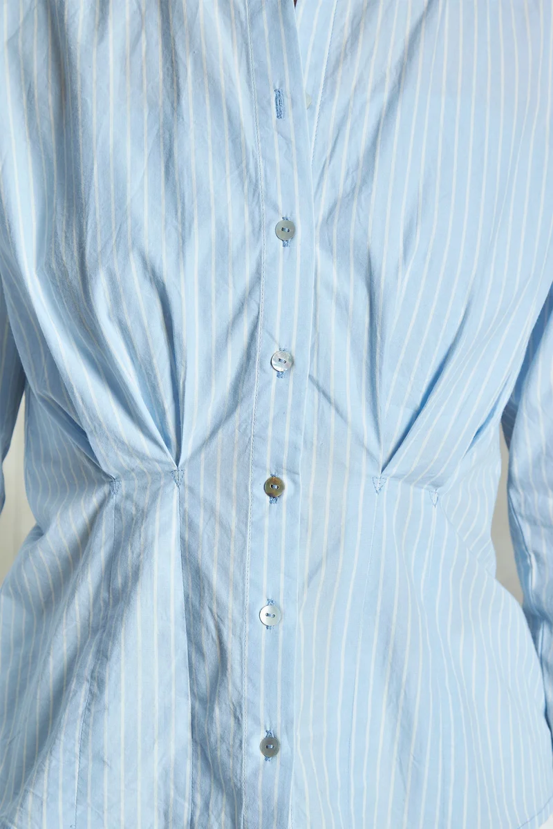 فيرجيو Cotton Striped Daywear Shirts With Bustier for Women