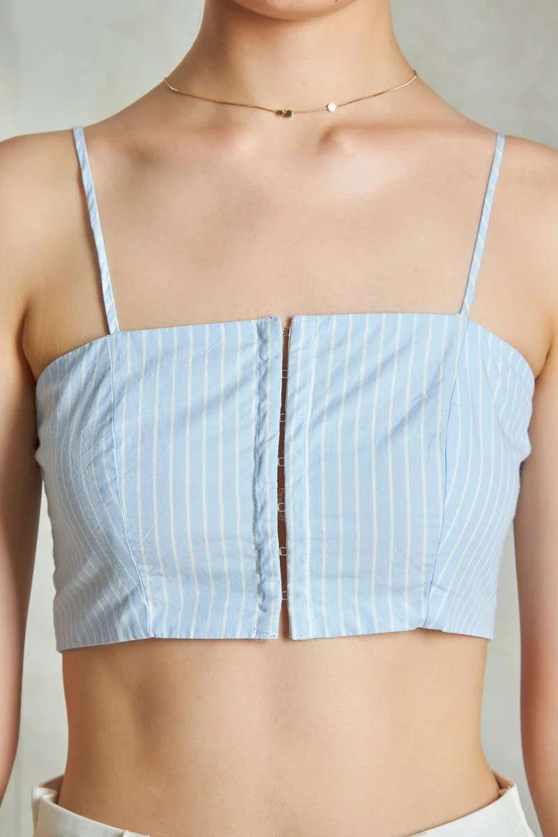 فيرجيو Cotton Striped Daywear Shirts With Bustier for Women