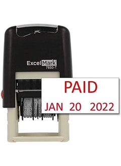 ExcelMark Celmark Selfinking Rubber Date Stamp Compact Size (Red Ink)  - Image 1
