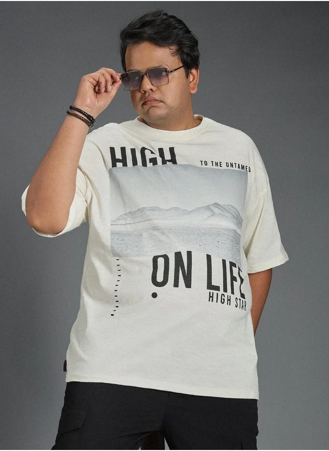 HIGH STAR Men White T-shirt