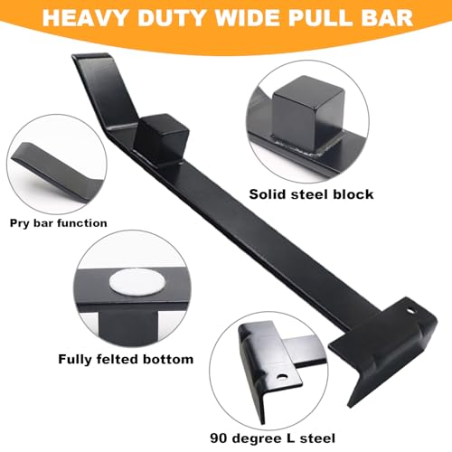 WHLLING Heavy Duty Pull Bar and Pry Bar, Professional Pull Bar Flooring Installation Tool, Pry Bar with Solid Square Steel Block and Protective Felt Underside for Laminate Wood Flooring Installation - Image 4