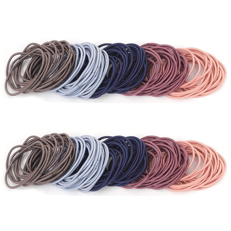 BELICIA Hair Elastics 200 PCS Elastic Hair Ties Band No Metal High Stretch Rubber Hair Band 2MM for Fine to Medium Hair for Women - Image 1