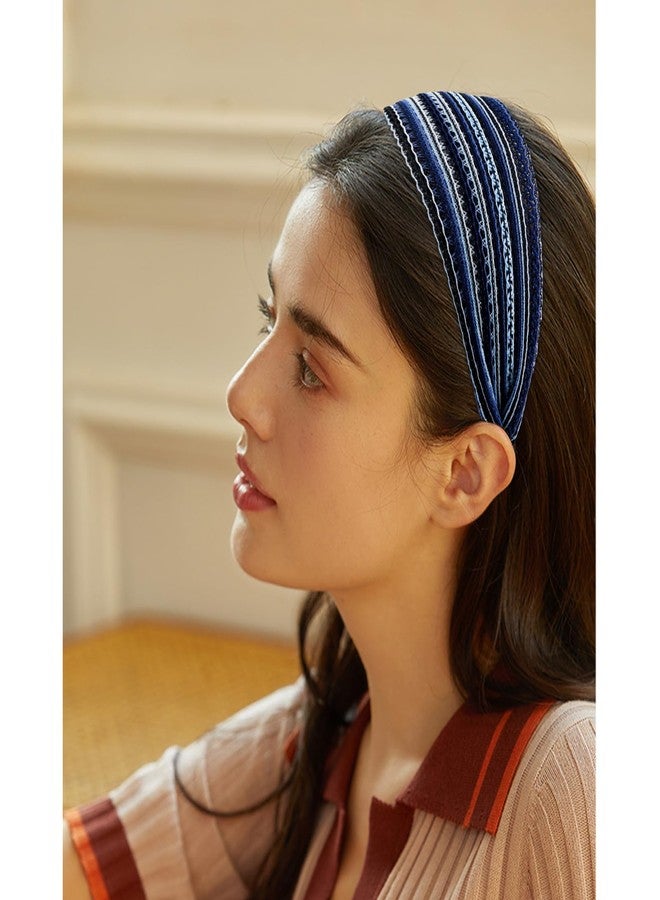 ACO-UINT 2 Pack Headbands for Women, Wide Headbands Large Head Bands for Women's Hair, Non-slip Thick Head Bands with Teeth Fashion Hairbands Hair Accessories for Women - Image 3