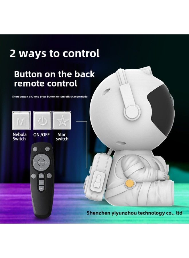 Astronaut Sitting Posture Starry Sky Projection Lamp Starry Atmosphere Table Lamps Star Astronaut Laser Nebula Lamp-Power Supply:5W-Light Color:White - Backpack Xiaoyu (english And Other 6 Languages Instructions) - Image 3