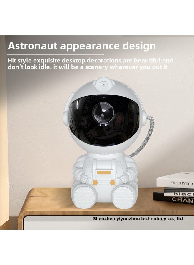Astronaut Sitting Posture Starry Sky Projection Lamp Starry Atmosphere Table Lamps Star Astronaut Laser Nebula Lamp-Power Supply:5W-Light Color:White - Backpack Xiaoyu (english And Other 6 Languages Instructions) - Image 2