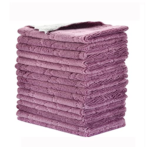 OstWony Reusable Cleaning Cloths 11PCS, Kitchen Towel Dish Towels, 10" x 6", Rags, Super Absorbent Microfiber Cleaning Towels for Furniture, Car, Tea, Bowl - Image 1