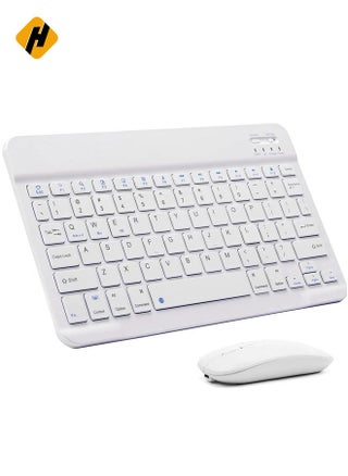 Ultra-Slim Bluetooth Keyboard and Mouse Combo Rechargeable Portable Wireless Keyboard Mouse Set for Apple iPad iPhone iOS 13 and Above Samsung Tablet Phone Smartphone Android Windows (White - pzsku/ZBBE1379902CF578506BAZ/45/_/1733931055/02ba853e-5dd5-4367-8688-9f8b8a527b3e