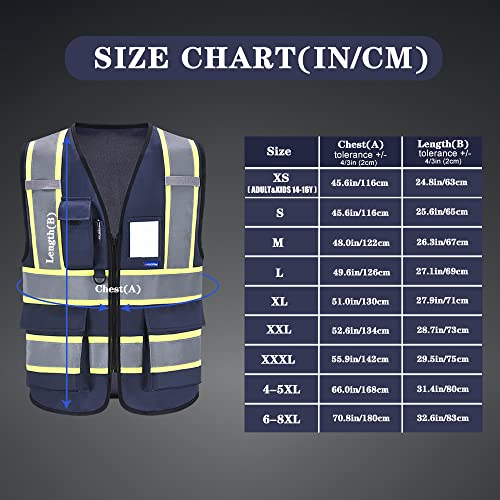 AYKRM 6xl 7xl 8xl navy safety vest big and tall - Image 3