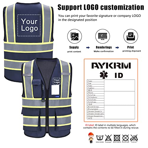 AYKRM 6xl 7xl 8xl navy safety vest big and tall - Image 2