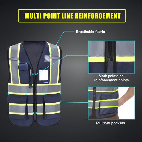 AYKRM 6xl 7xl 8xl navy safety vest big and tall - Image 5